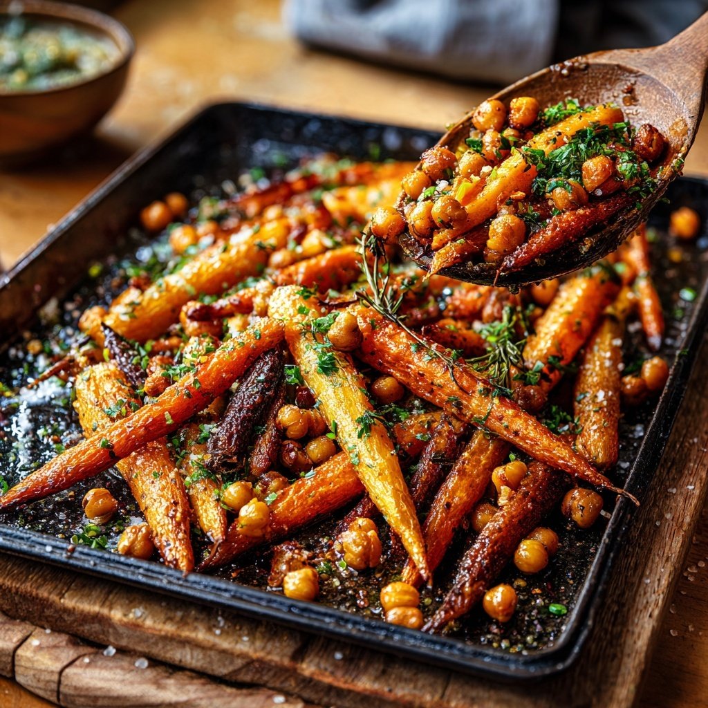 Roasted Carrot and Chickpea Tray