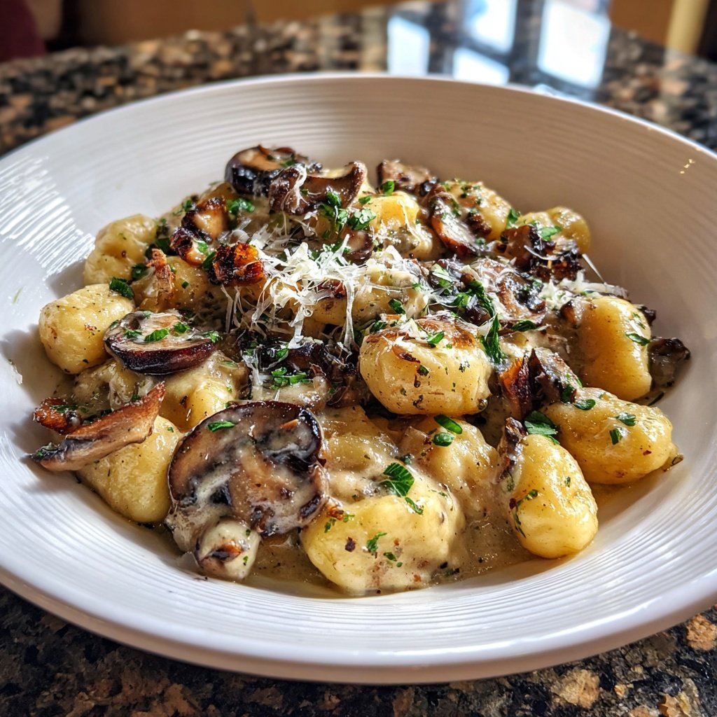 Romantic Creamy Mushroom Gnocchi