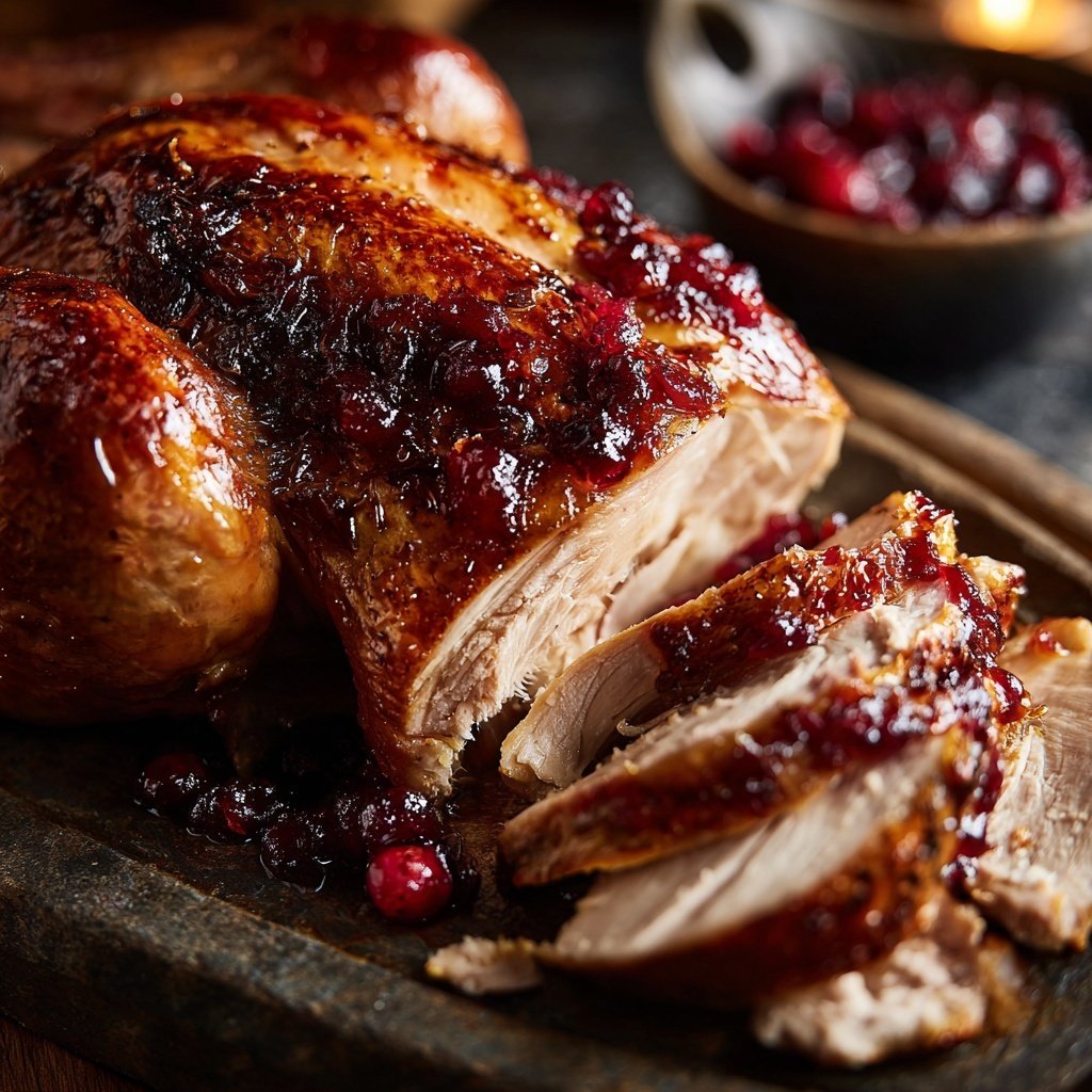 Roasted Turkey with Cranberry Glaze