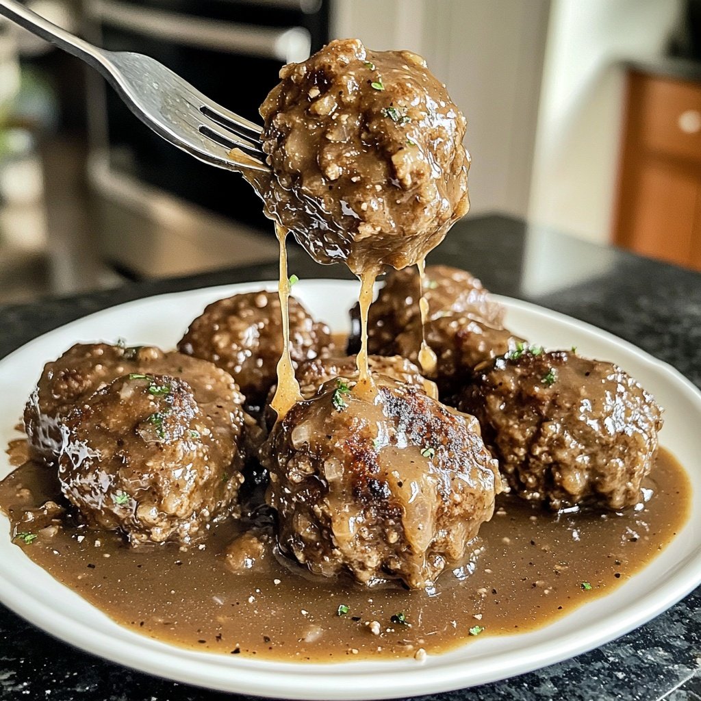 Slow Cooker Salisbury Steak Meatballs