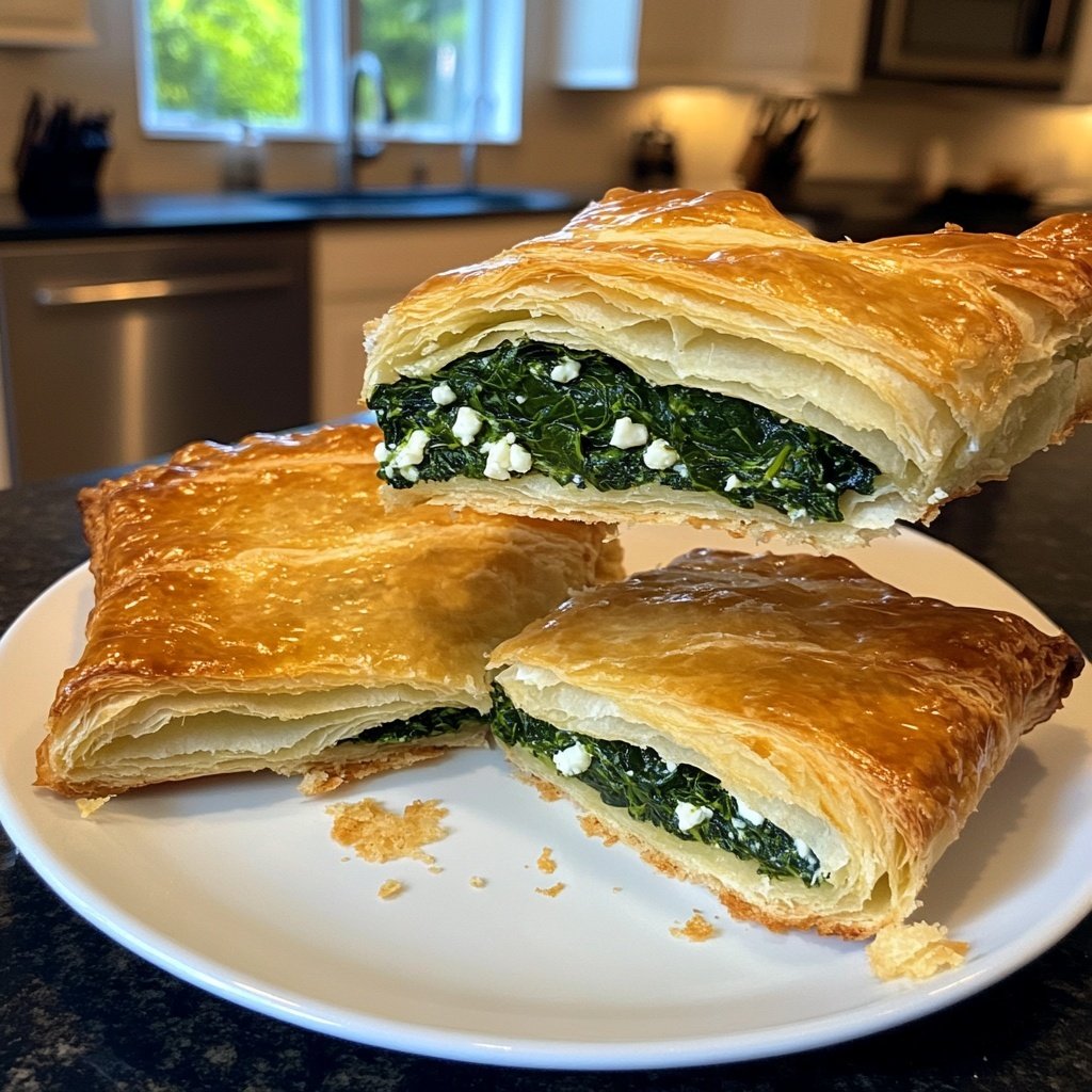 Healthy Spinach and Feta Croissant