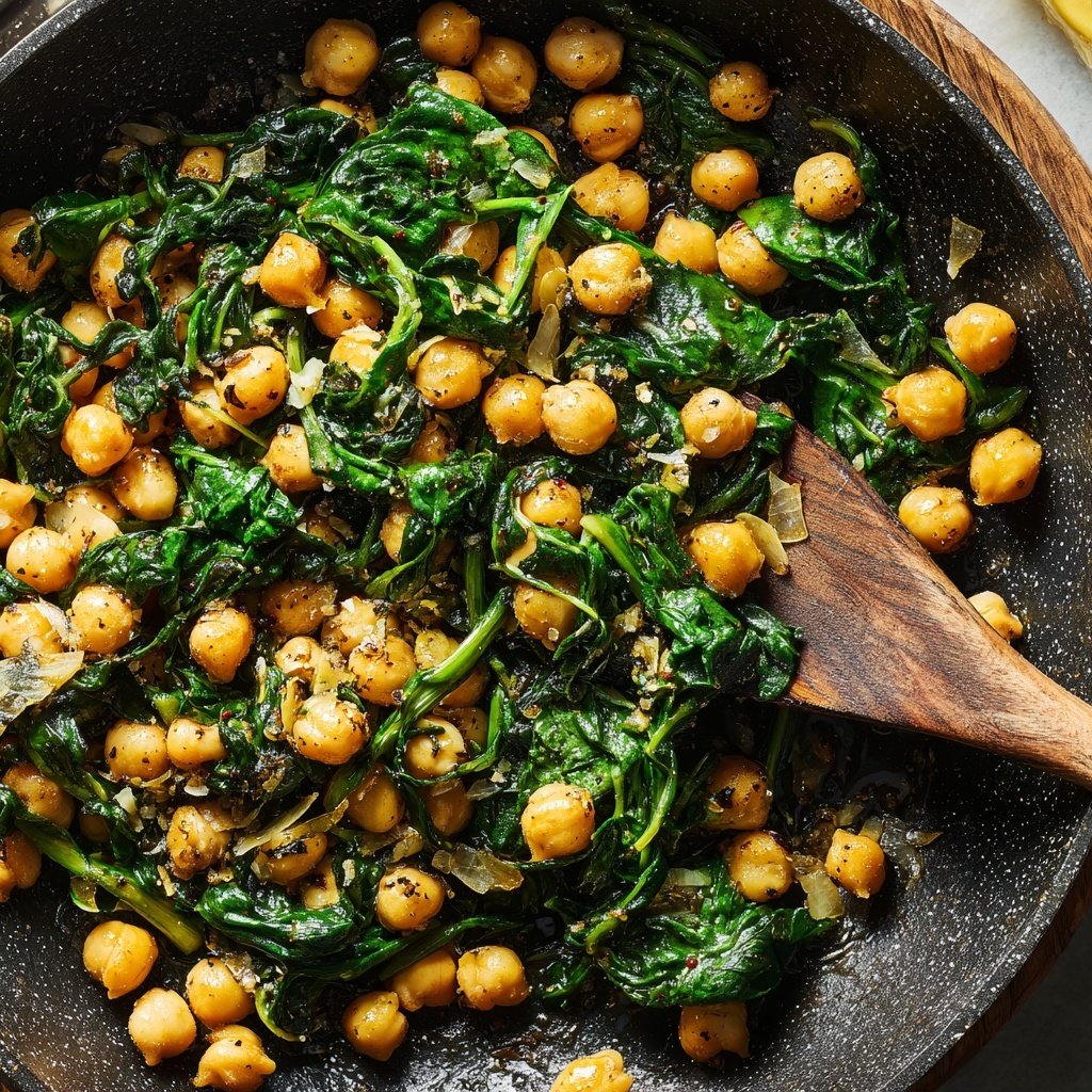 Lemon Herb Chickpea Skillet with Spinach