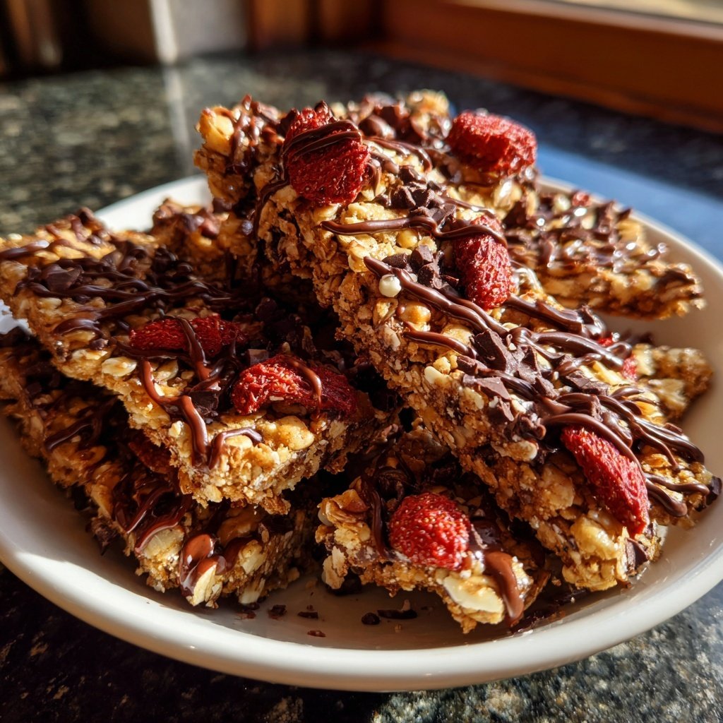 Valentines Snacks Chocolate Granola Bark