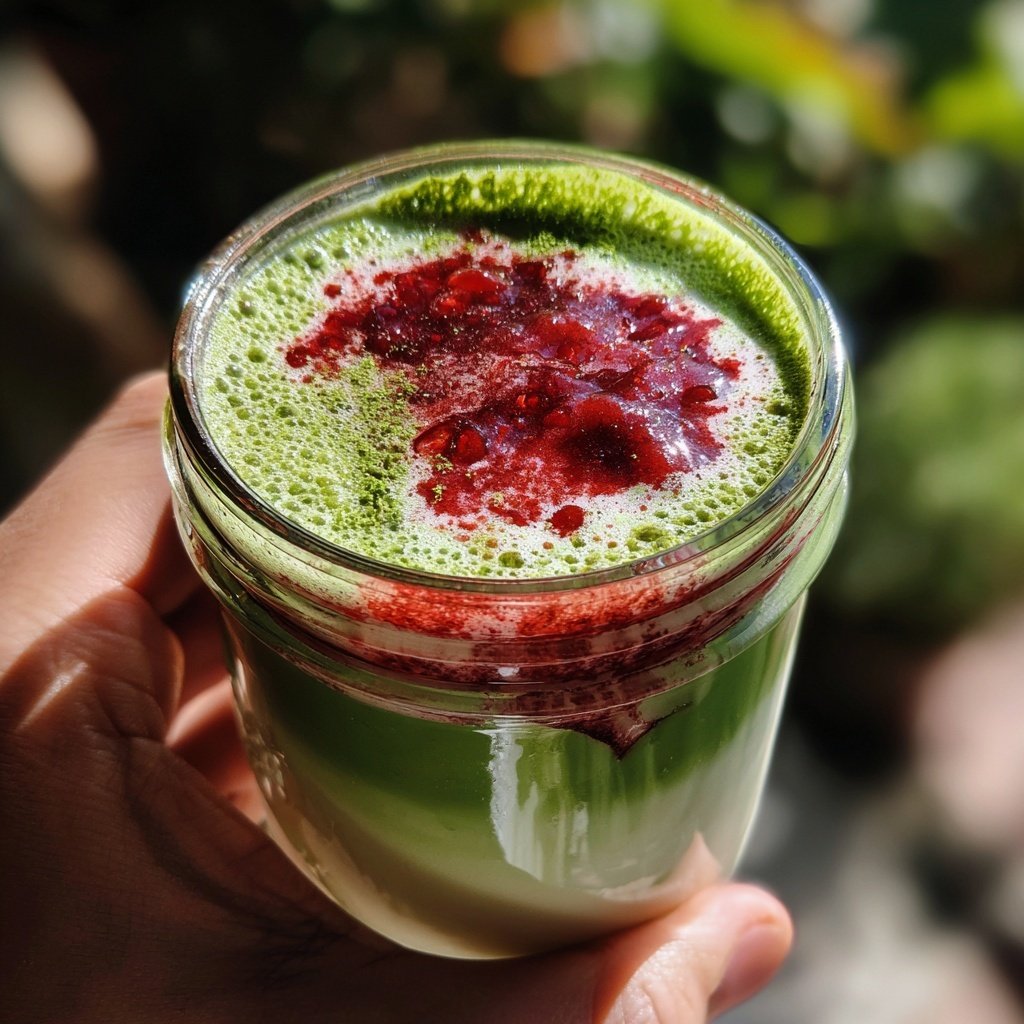 Strawberry Matcha Latte Iced