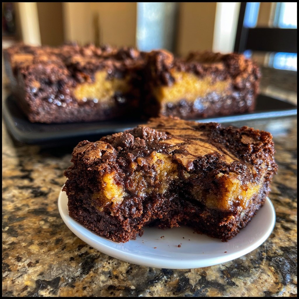 Cottage Cheese Brownies with Blueberry Swirl