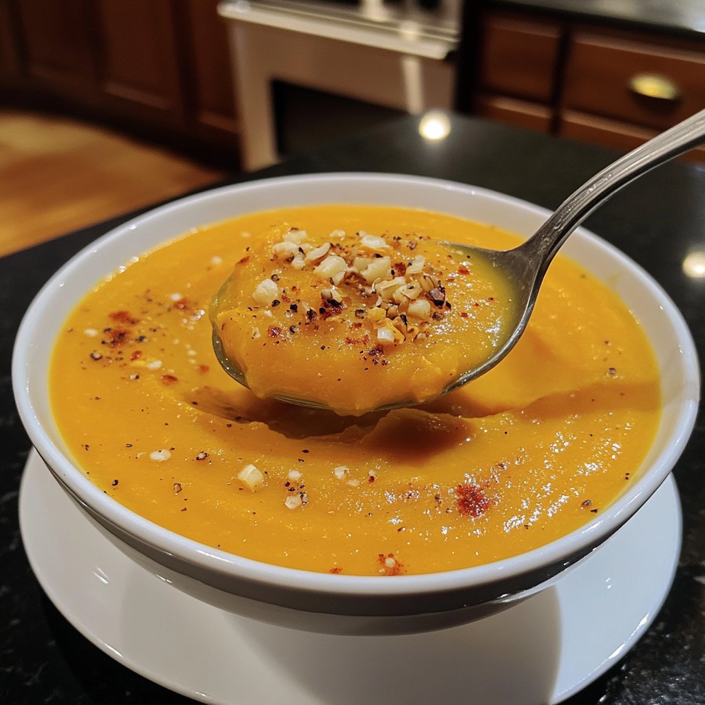Squash Soup with Roasted Garlic
